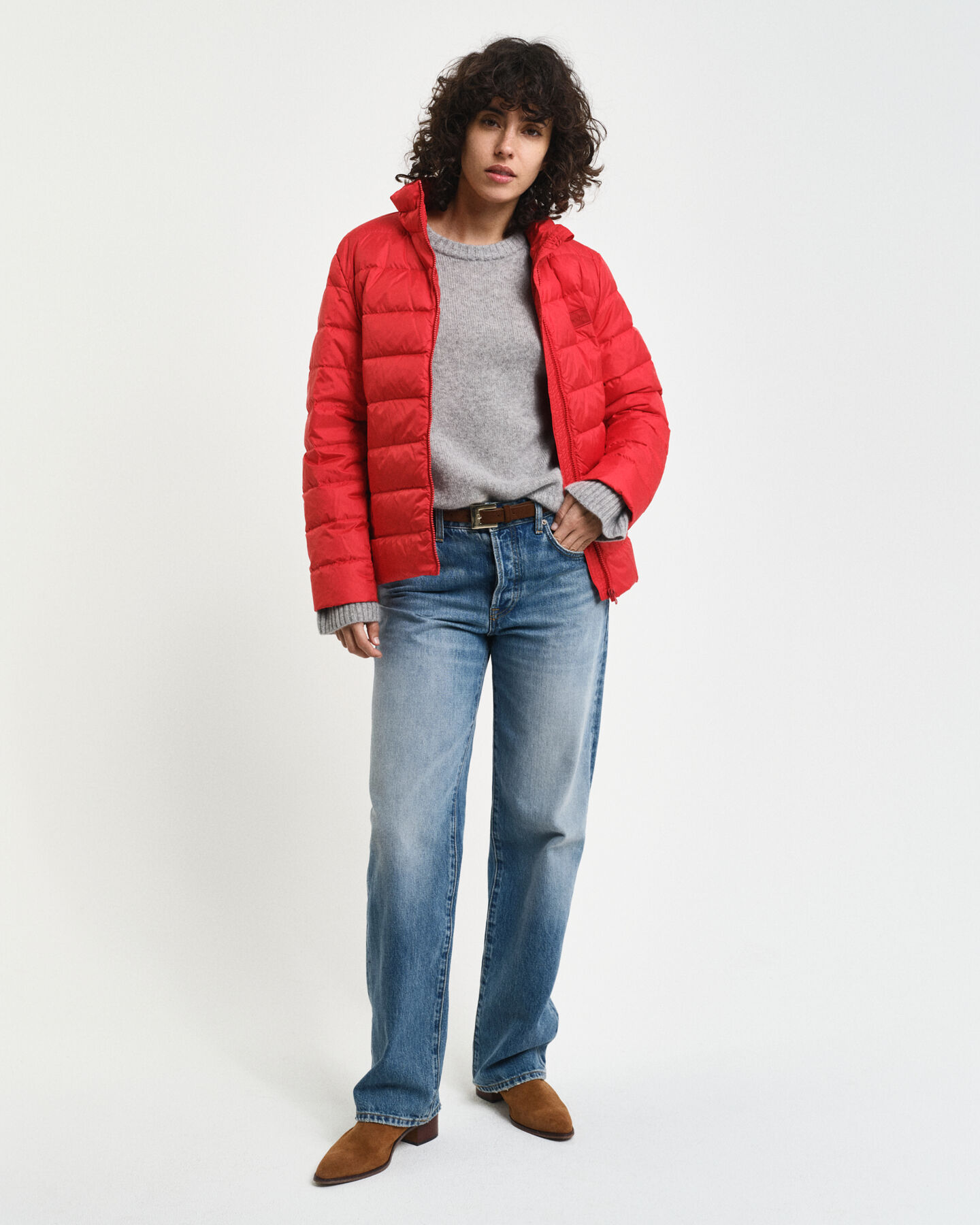 Blusão de penas leve com logótipo