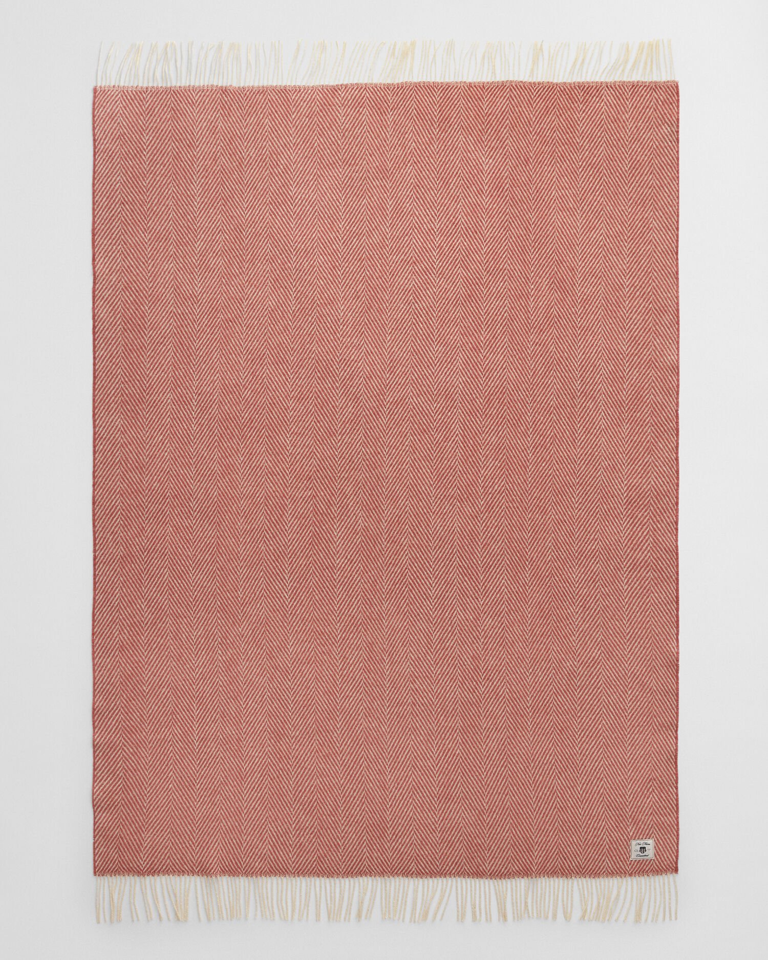 Manta decorativa em lã com padrão espinha de peixe