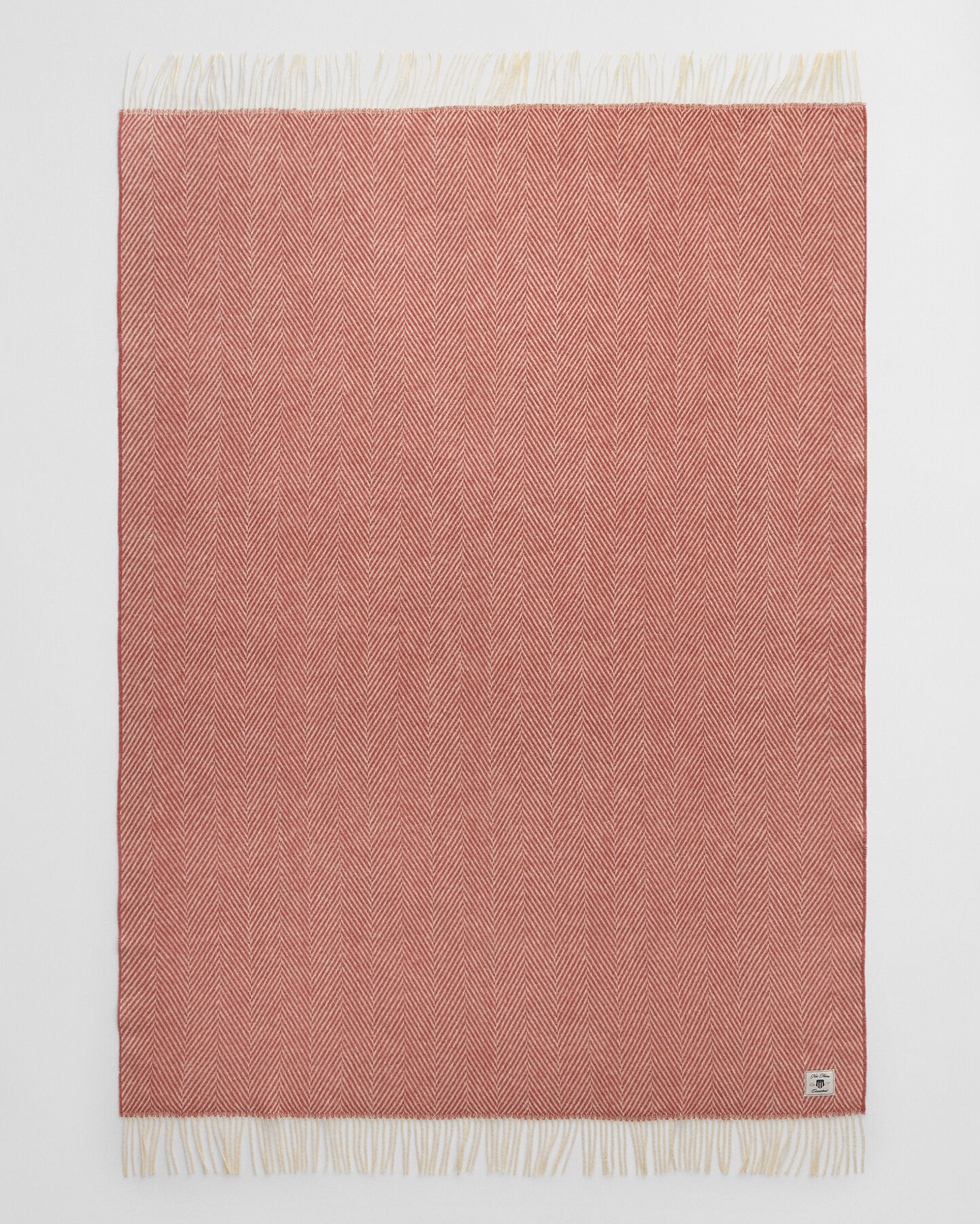 Manta decorativa em lã com padrão espinha de peixe