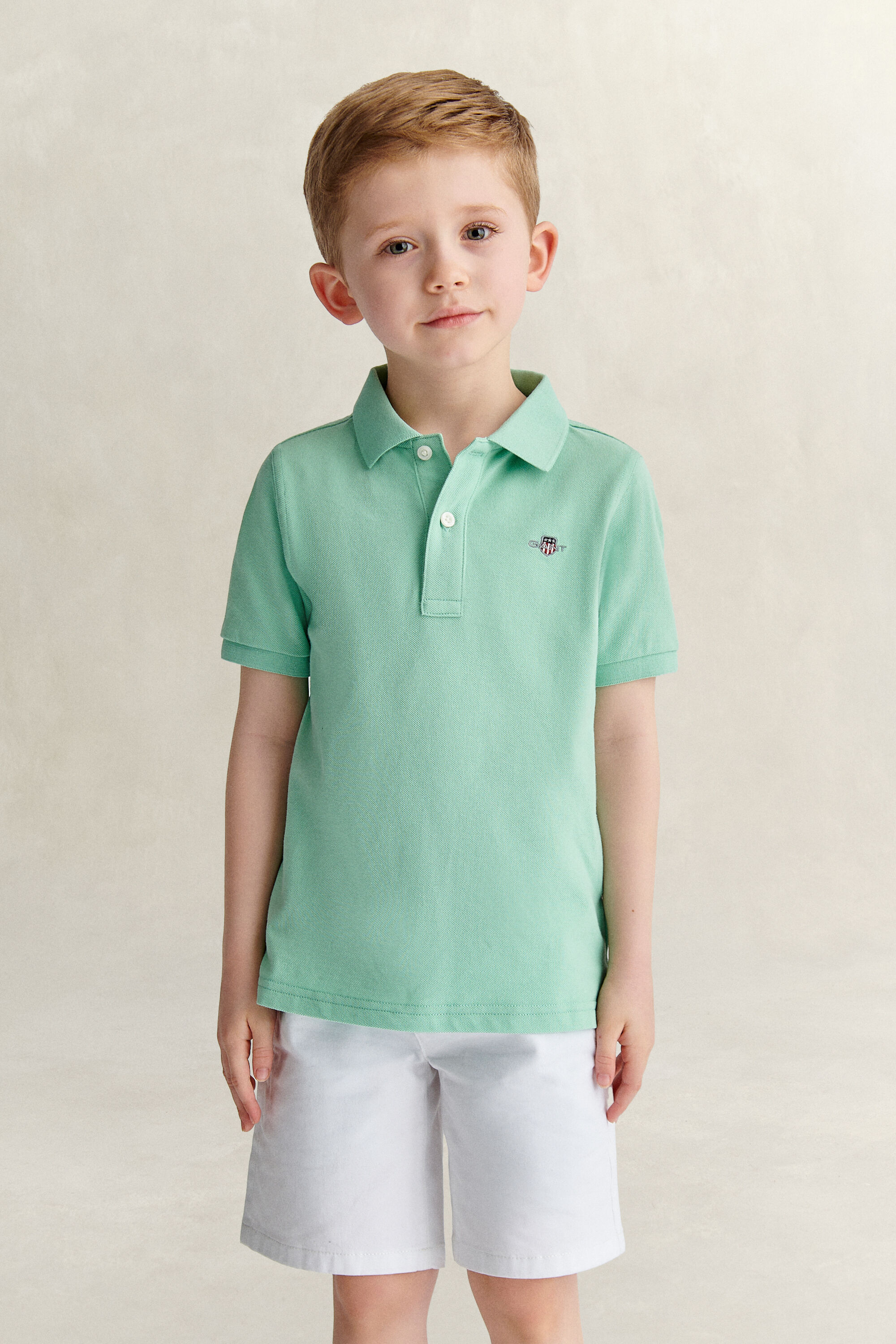 Polo em algodão piqué Shield Kids