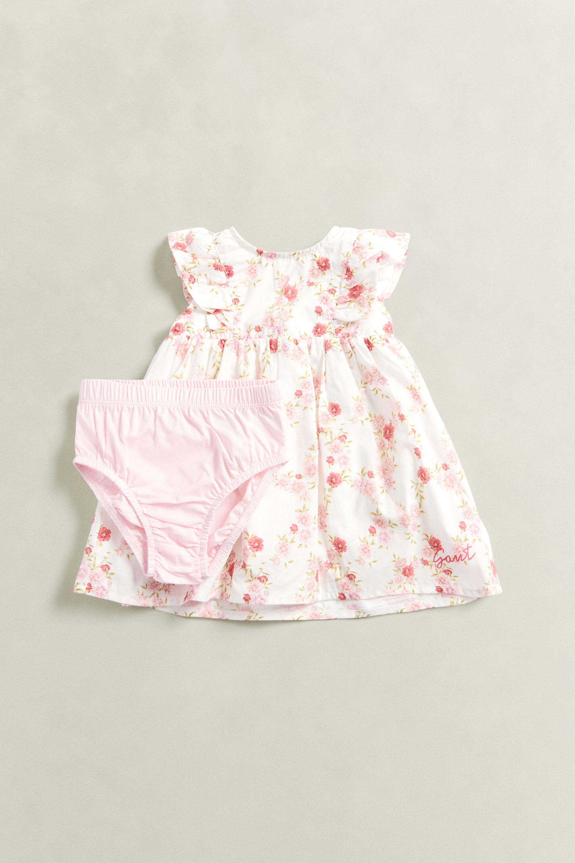 Conjunto vestido e tapa fralda floral Baby Girls