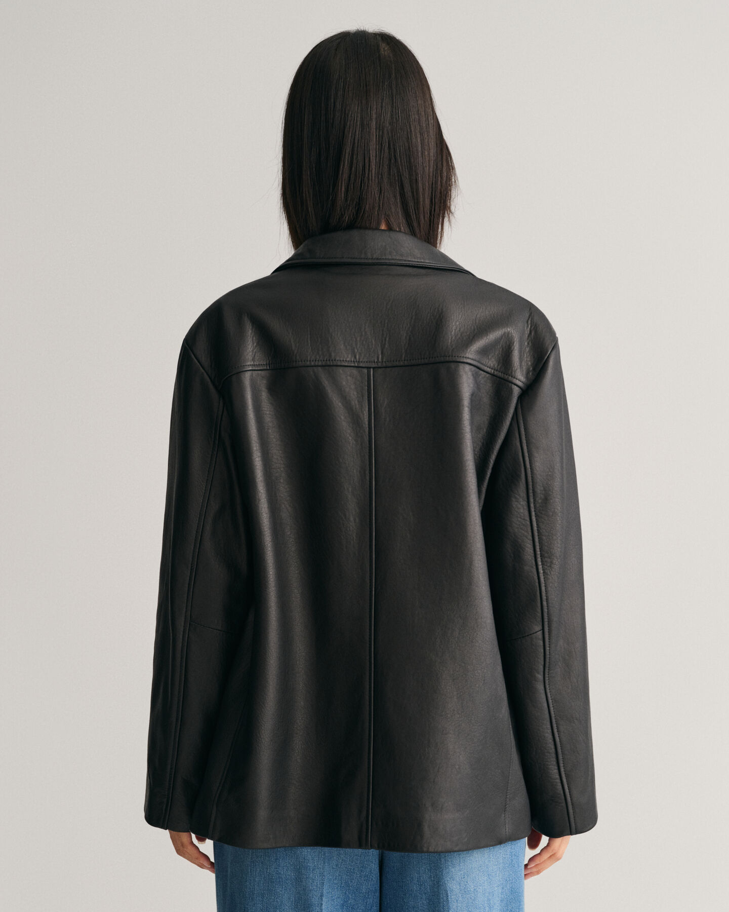 Blazer-casaco em pele