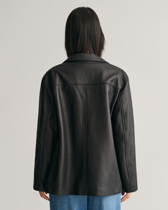 Blazer-casaco em pele
