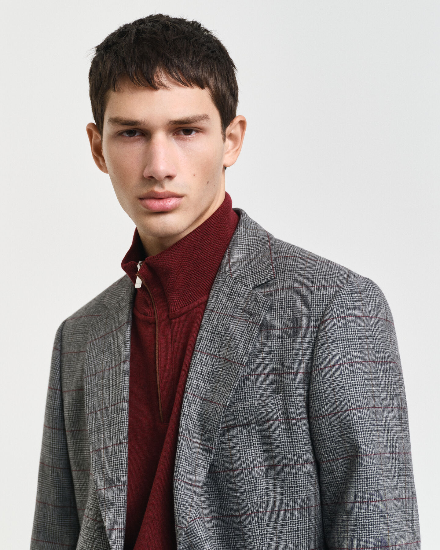 Blazer de fato com padrão de xadrez