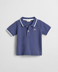 Rugger em algod&atilde;o piqu&eacute; com debrum contrastante Baby