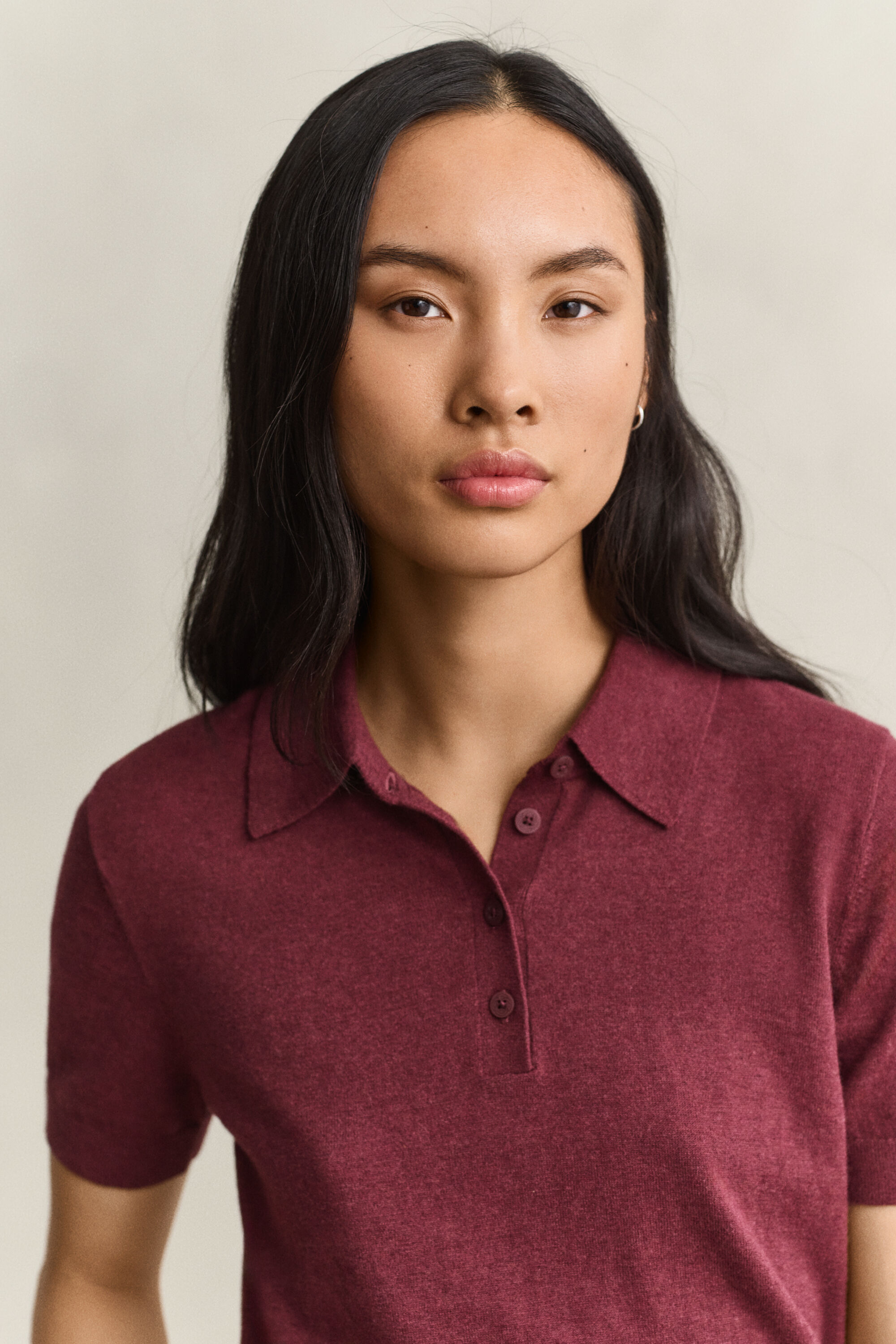Camisola de malha estilo polo leve