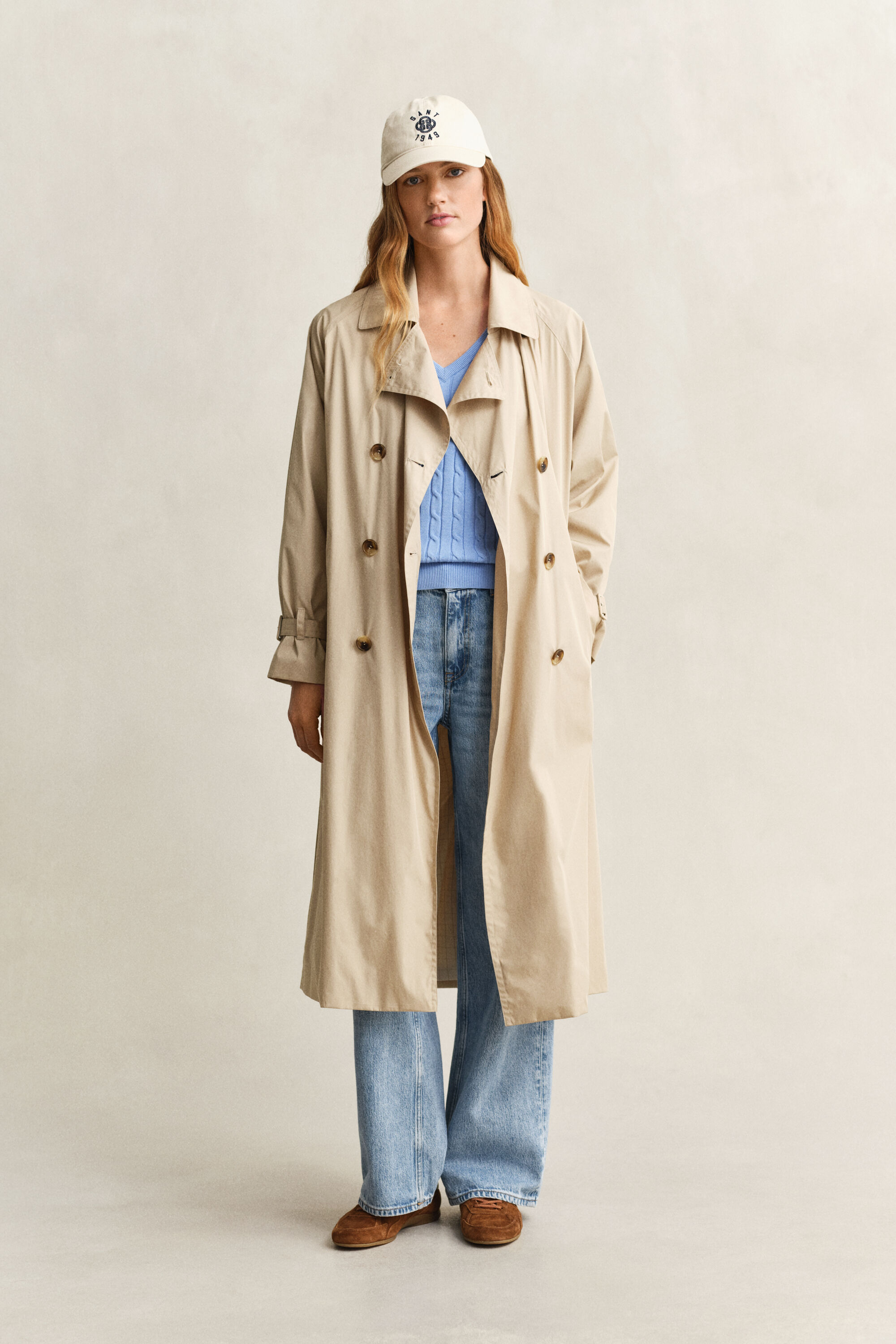 Pullover com decote em V em malha entrançada