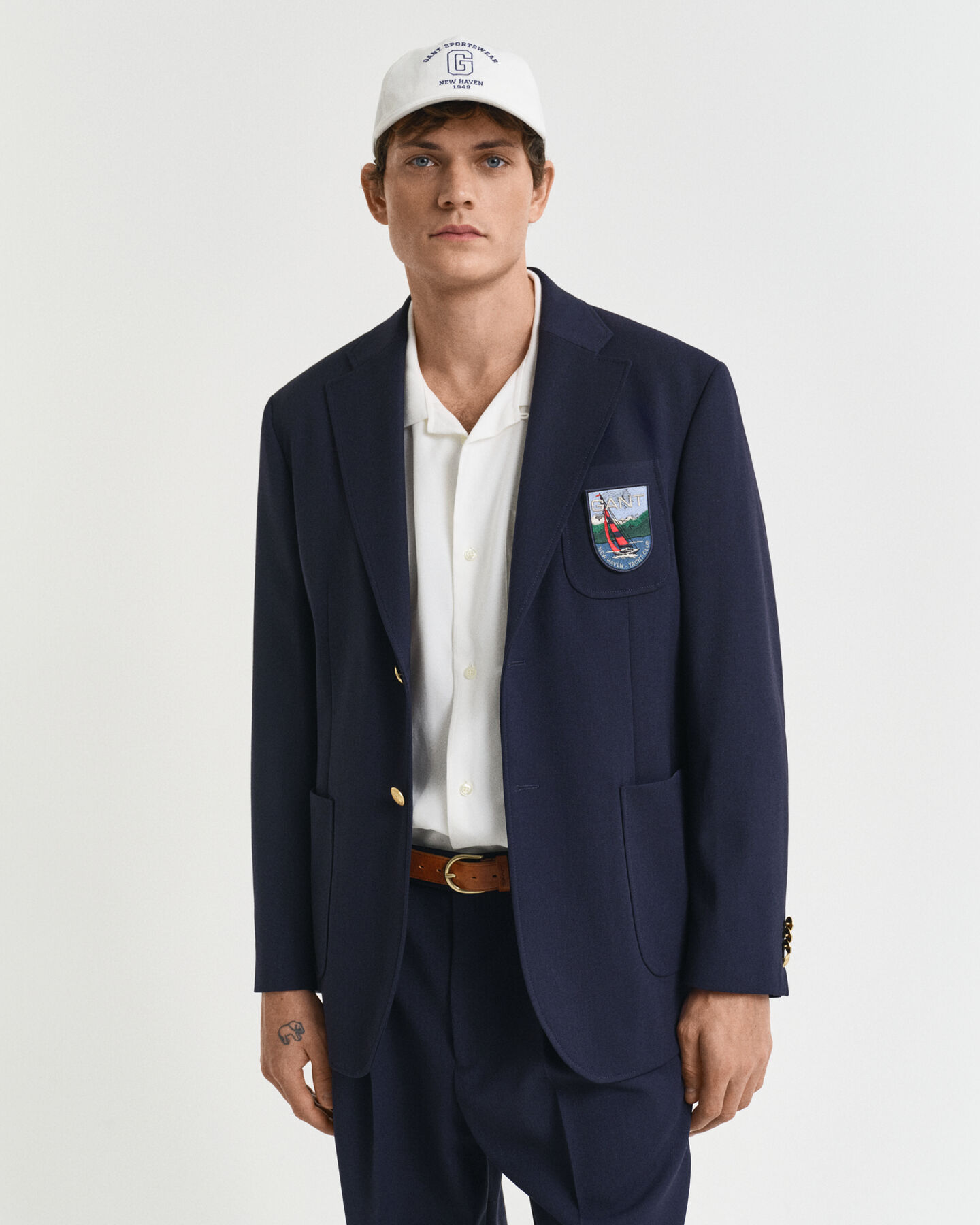 Blazer Club com emblema relaxed fit