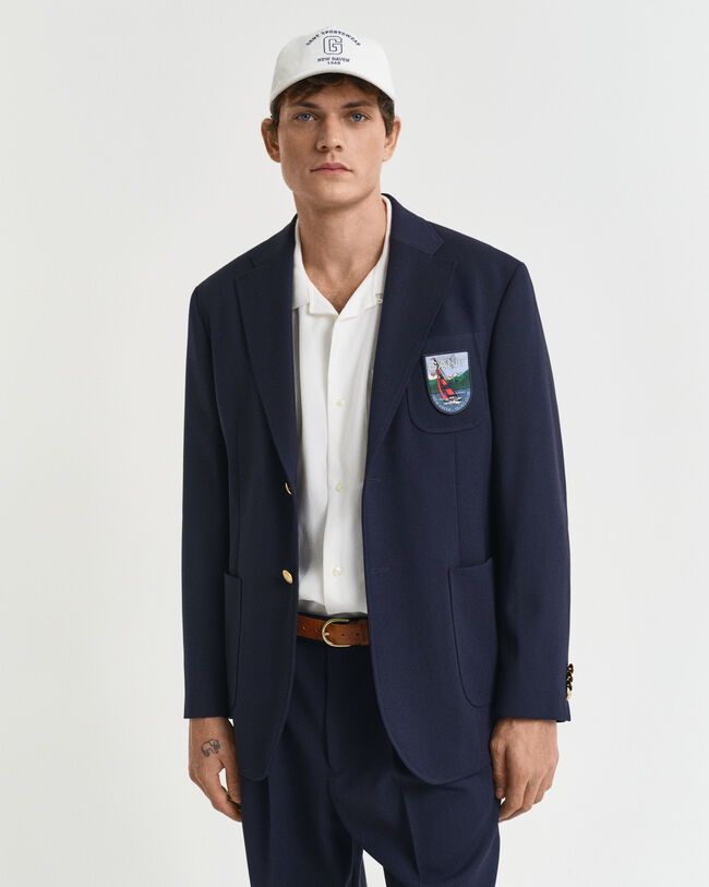 Blazer Club com emblema relaxed fit