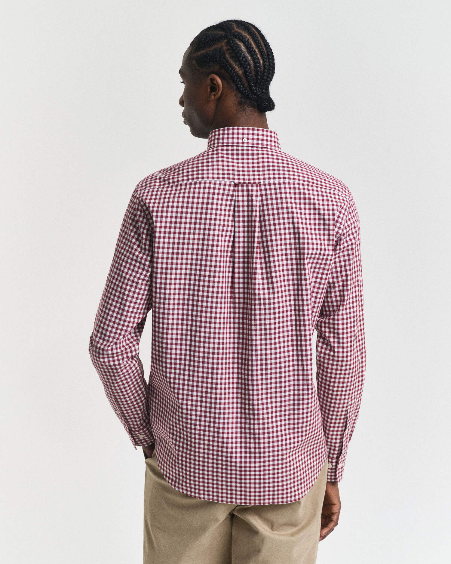 Camisa em popelina gingham Classic regular fit