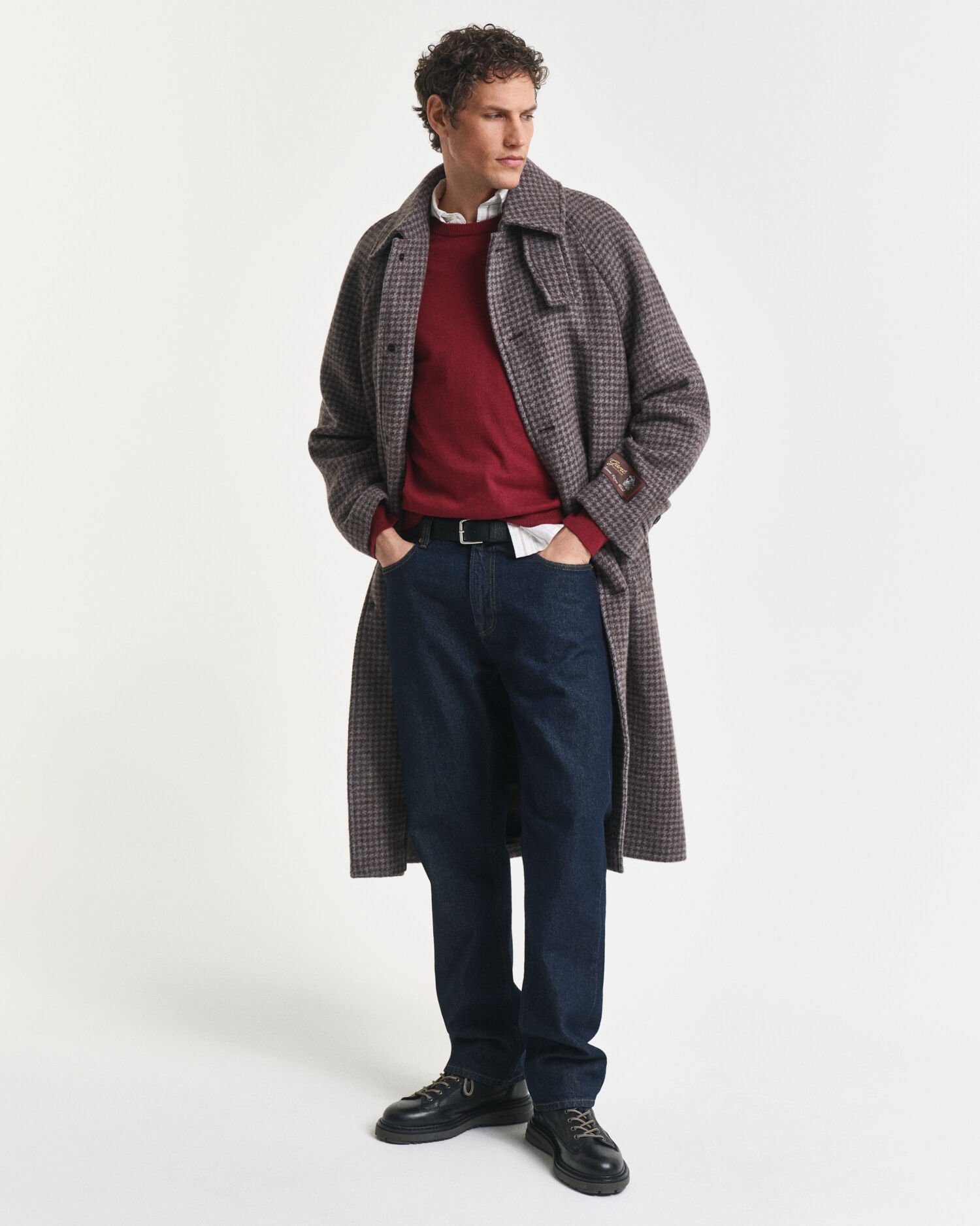 Camisola de malha com decote redondo em algodão