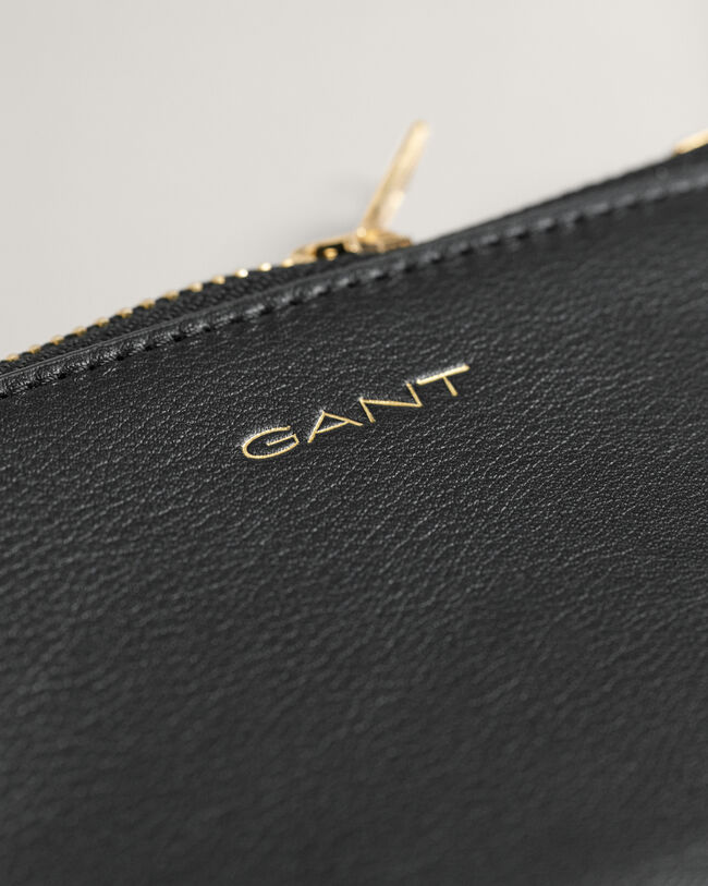 Bolsa em pele com fecho de correr