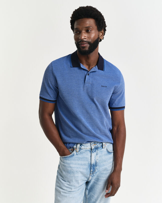 Polo em piqué Oxford em 4 cores