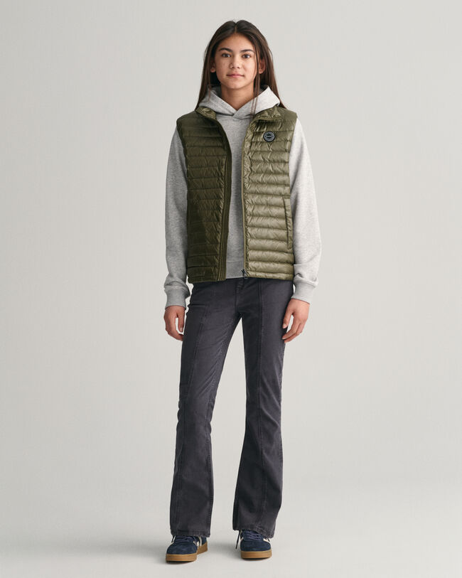 Colete de penas acolchoado leve e brilhante Teens