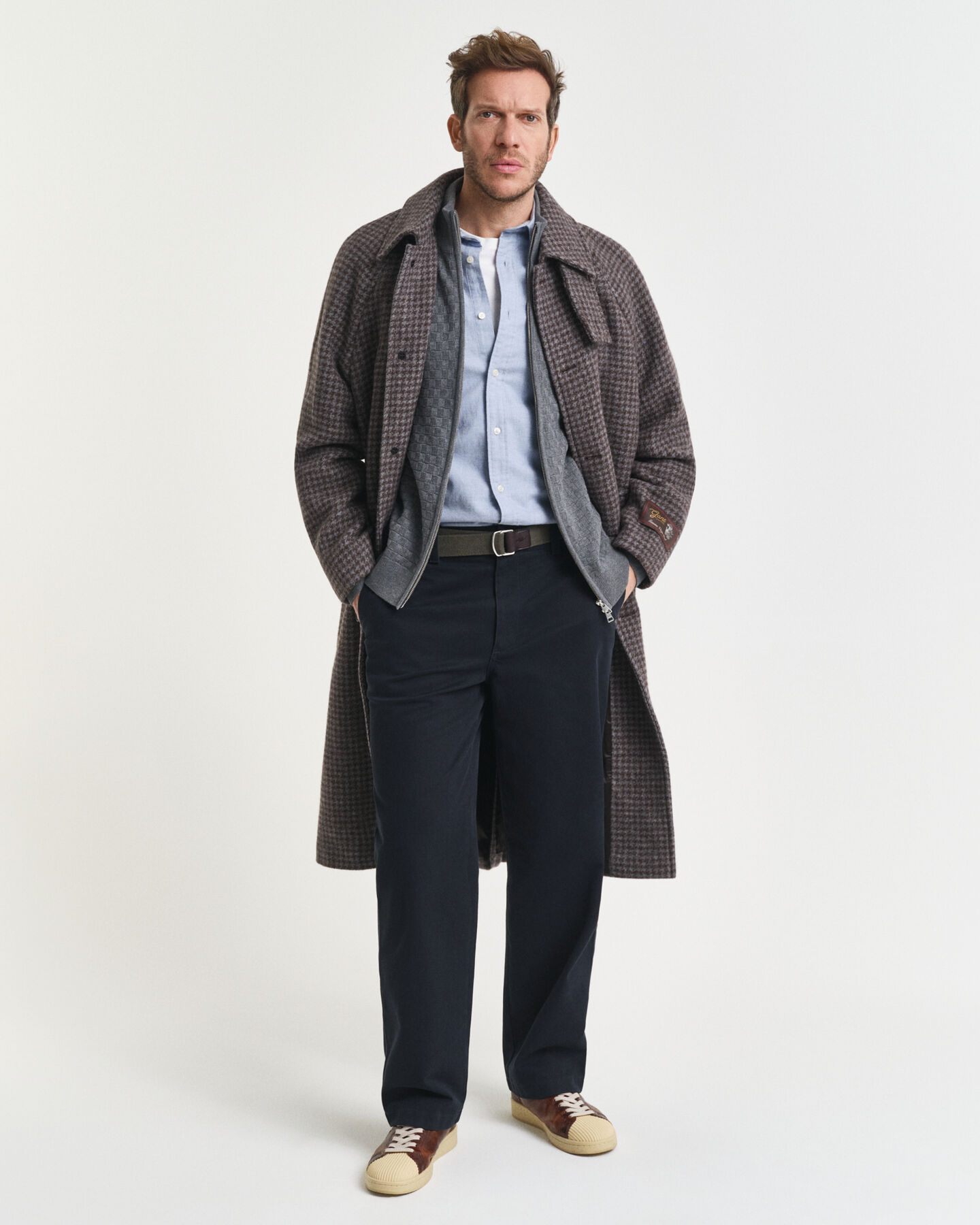 Camisola de malha com fecho de correr microtexturizada