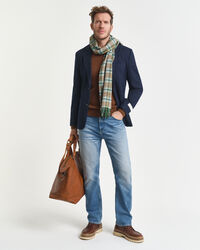 Blazer em jersey, algodão e lã com dois tons