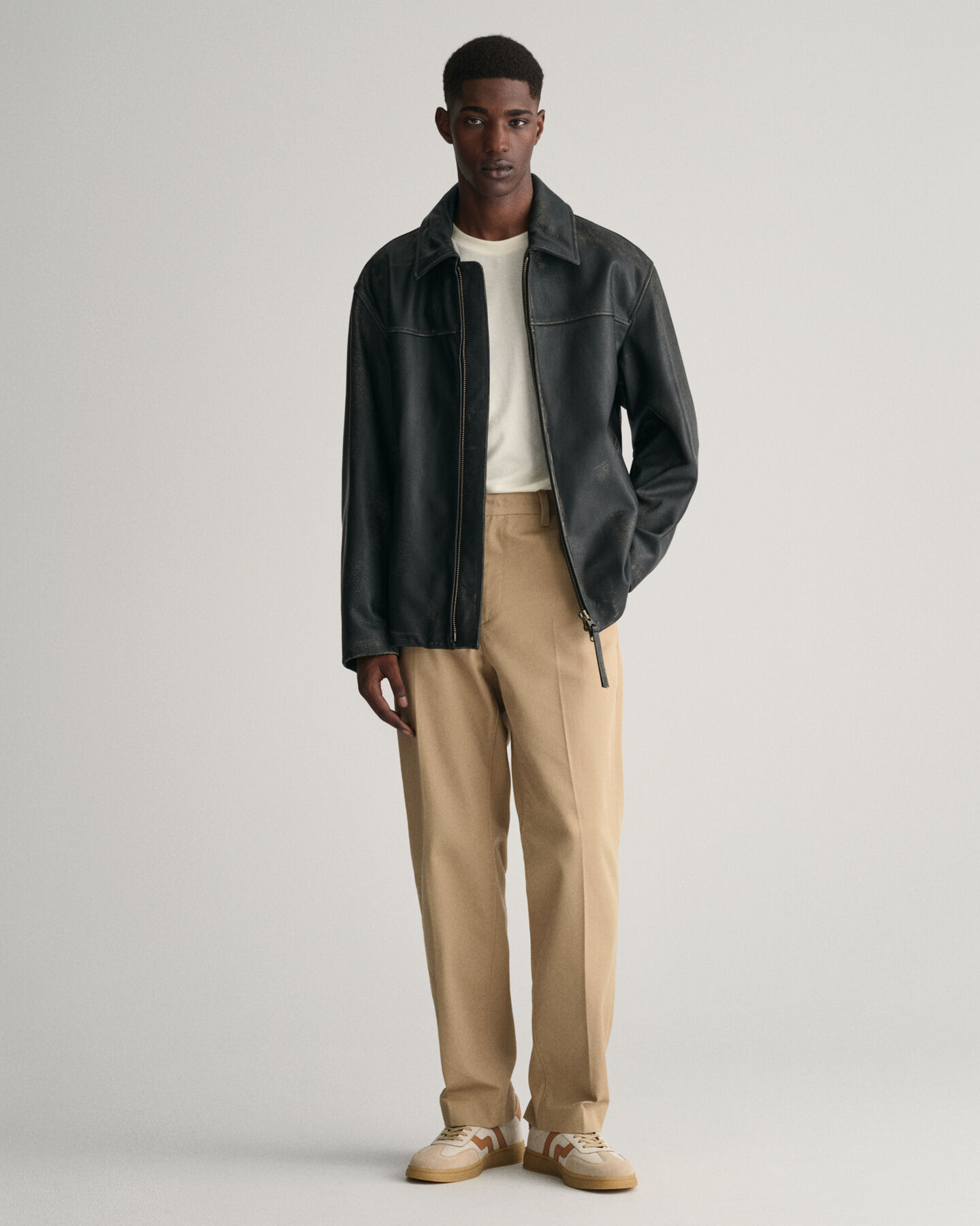 Blusão em pele Moto