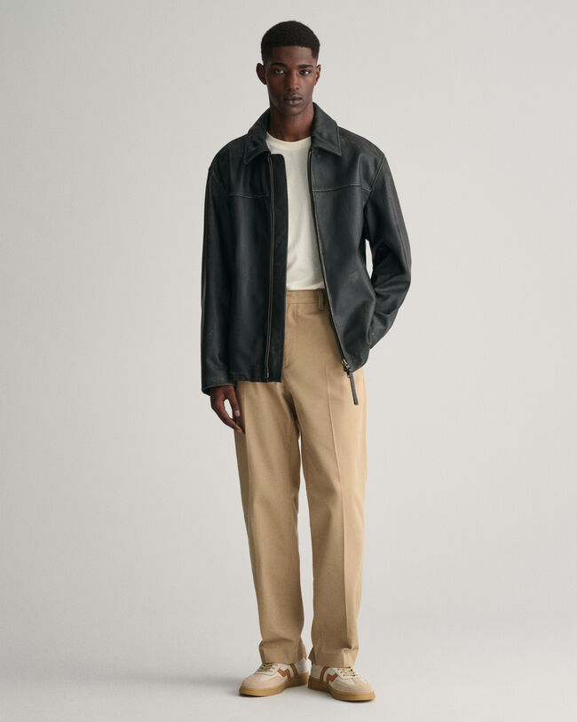 Blusão em pele Moto