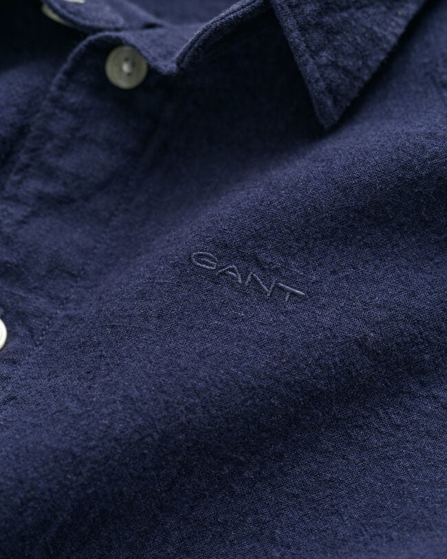 Camisa de manga curta em linho e algod&atilde;o Kids