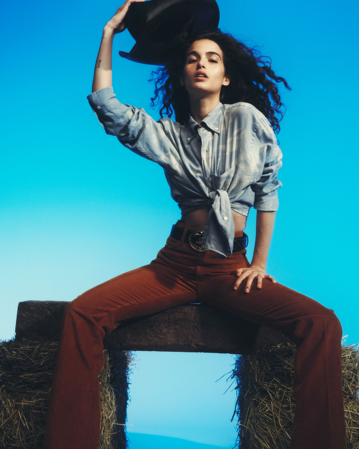 Camisa tye-dye em l&atilde; e algod&atilde;o Wrangler x GANT relaxed fit