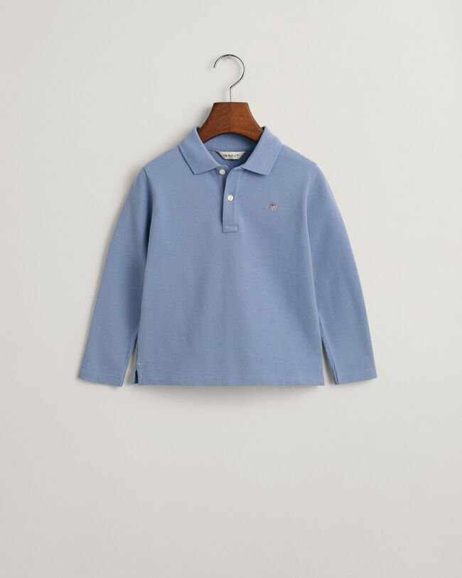 Polo de manga comprida em algod&atilde;o piqu&eacute; Shield Kids