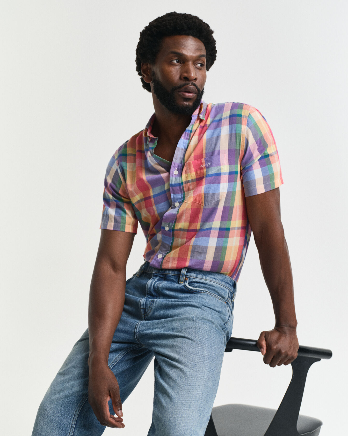 Camisa de manga curta Indian Madras regular fit