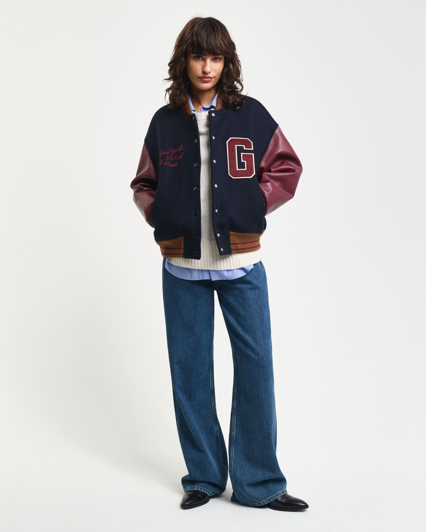 Camisola de malha com decote redondo em caxemira