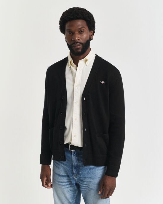 Casaco de malha de algodão informal