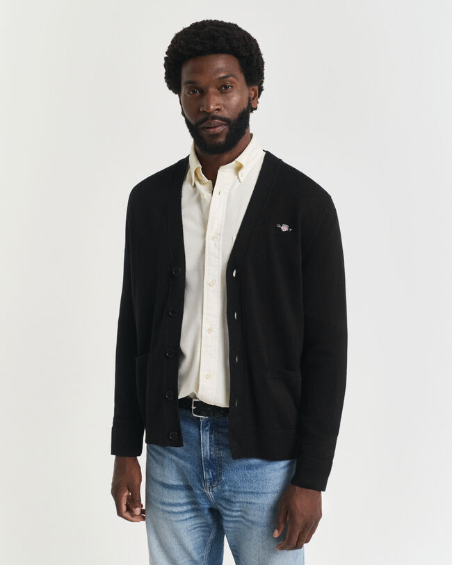 Casaco de malha de algodão informal