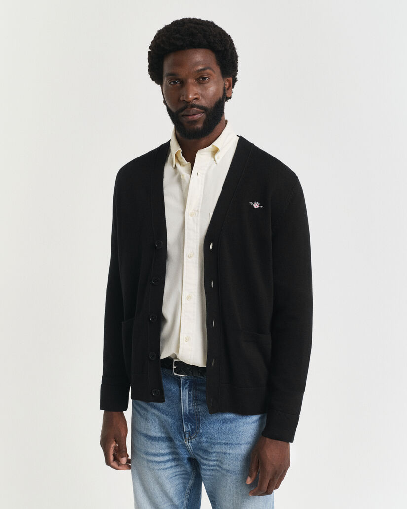 Casaco de malha de algodão informal