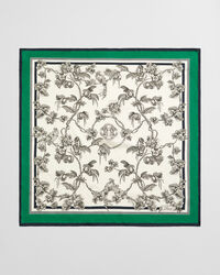 Lenço em seda com estampado Tree