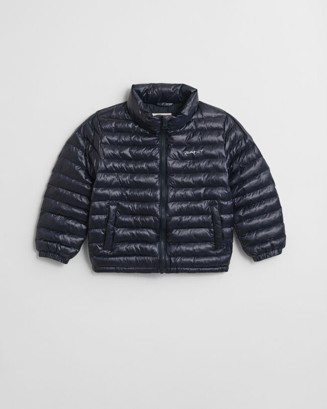 Blusão de penas acolchoado leve e brilhante Kids