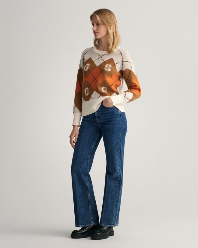 Camisola com decote redondo Argyle