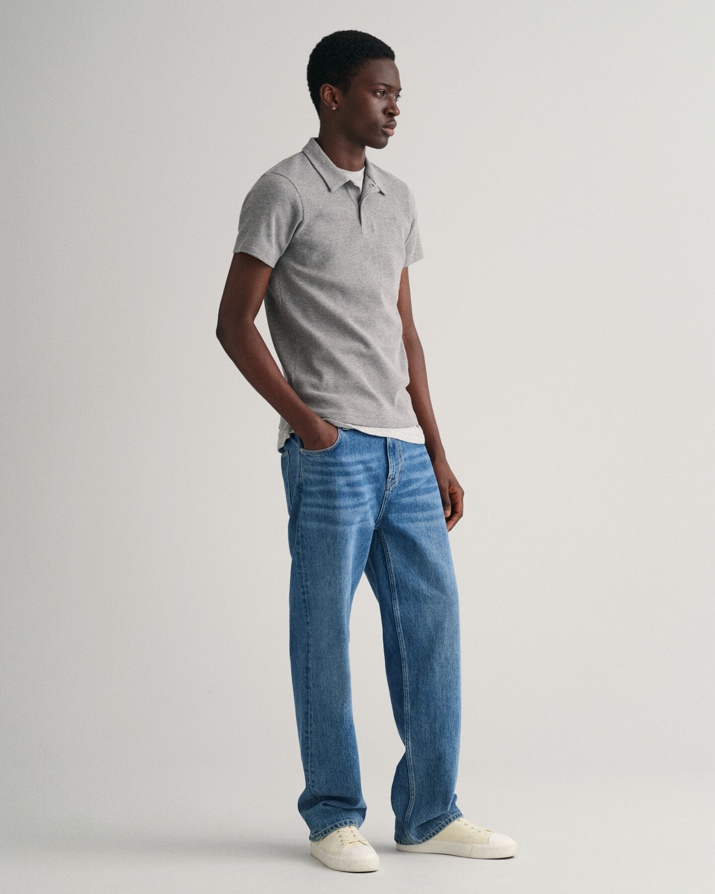 Polo em algod&atilde;o piqu&eacute; Waffle Texture