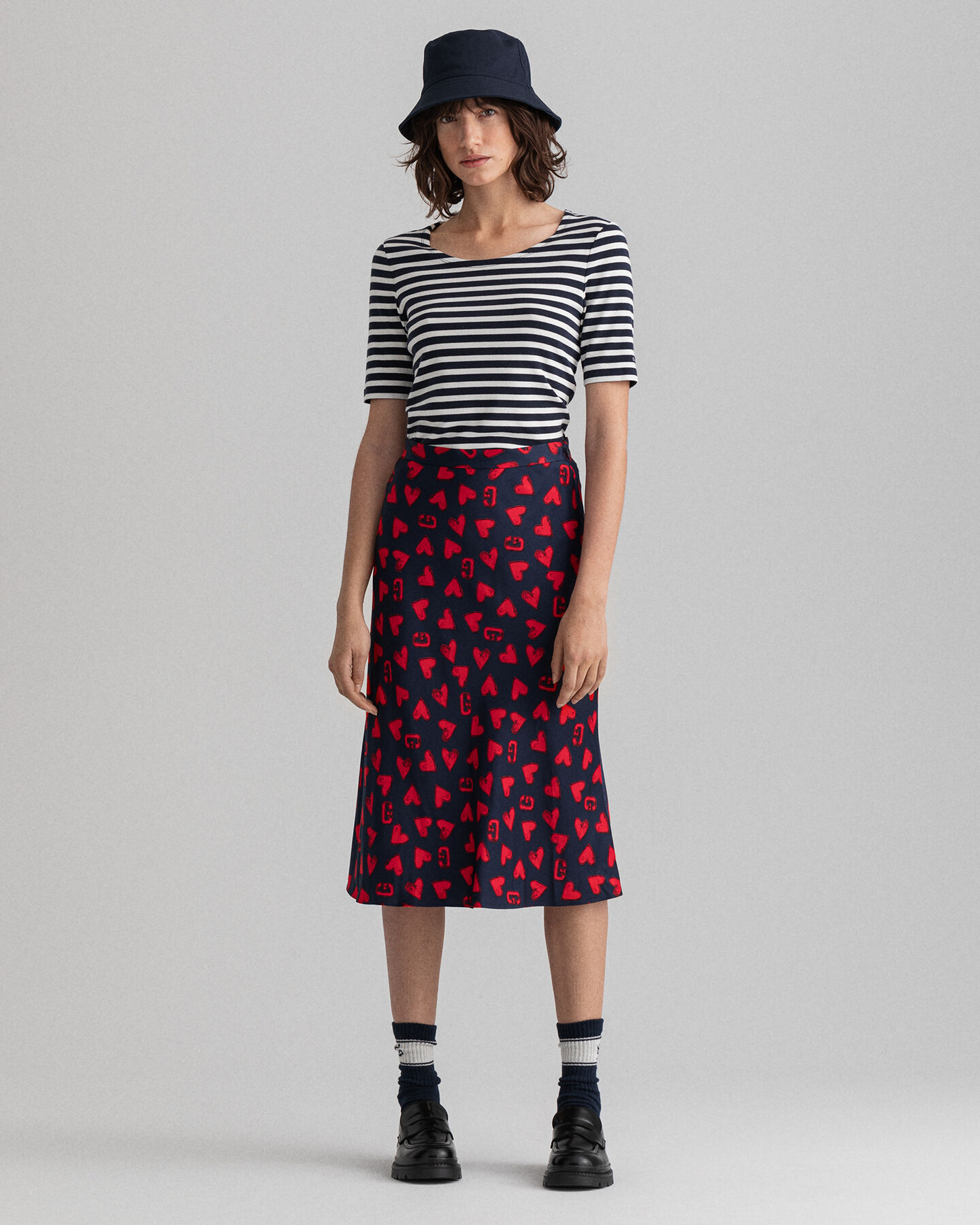 T-shirt &agrave;s riscas de manga comprida canelada