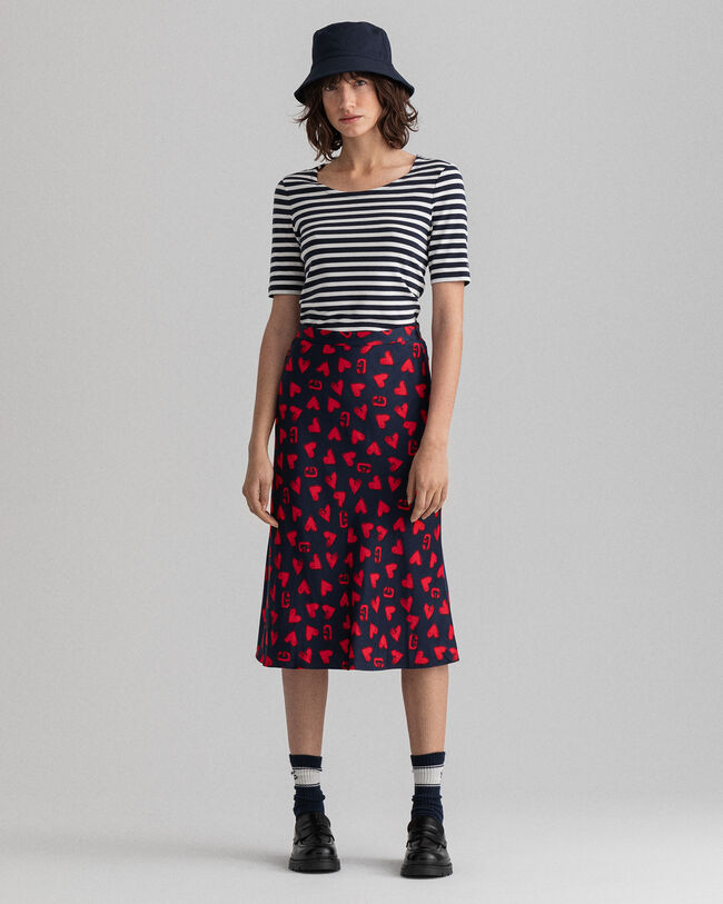 T-shirt &agrave;s riscas de manga comprida canelada