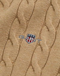 Camisola de gola alta em malha entrançada de algodão