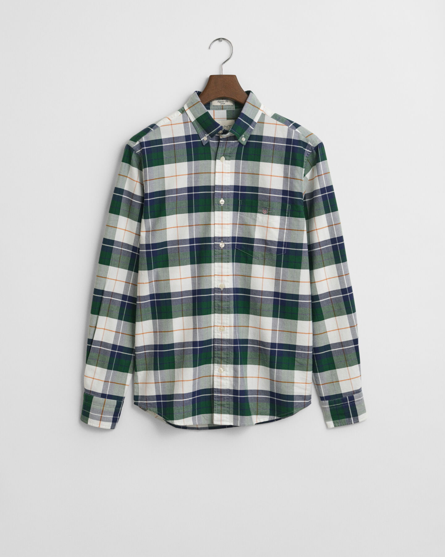 Camisa Oxford clássica com padrão de xadrez regular fit