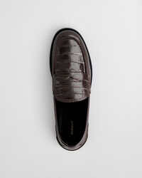 Loafers em pele com efeito de pele de crocodilo Gracelyn
