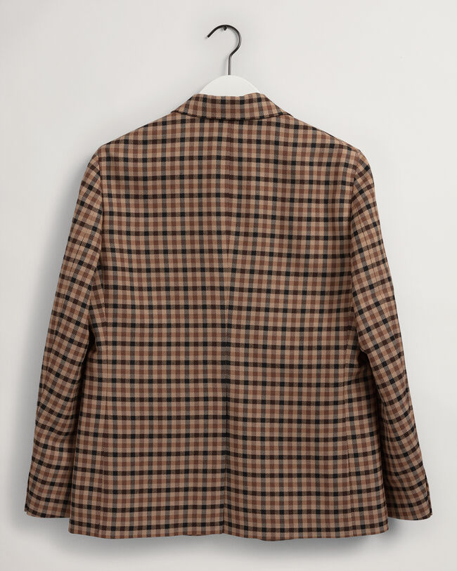 Blazer com padrão de xadrez regular fit