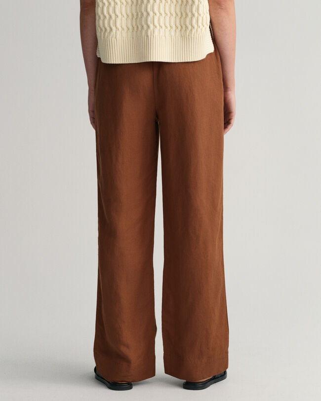 Cal&ccedil;as pull-on em linho e viscose