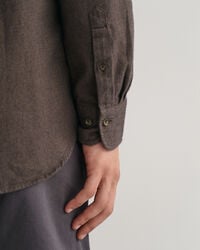 Camisa de flanela com padrão espinha de peixe regular fit