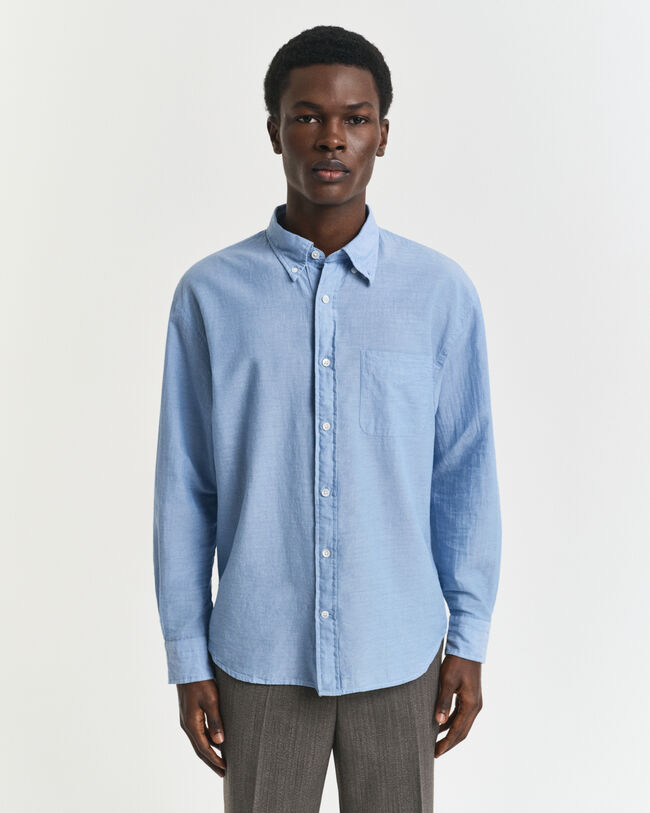 Camisa em chambray índigo relaxed fit