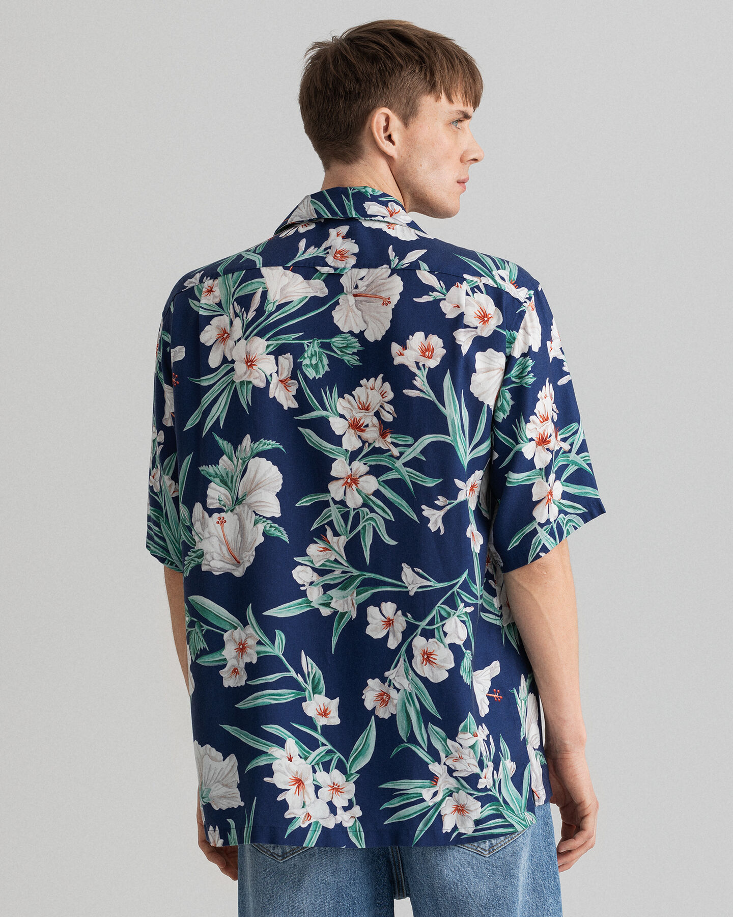 Camisa de manga curta em liocel Pure Prep Floral relaxed fit
