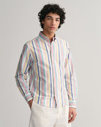Camisa Oxford às riscas regular fit