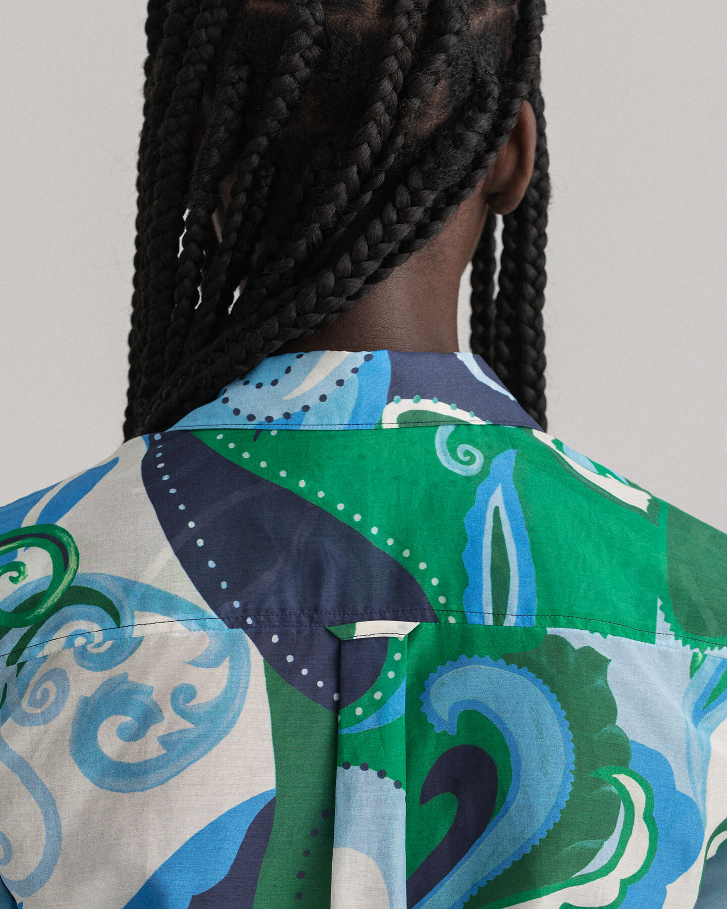 Camisa de seda de algodão com padrão paisley regular fit