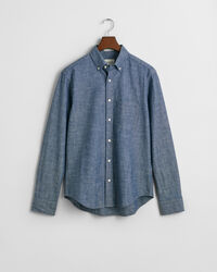 Camisa em chambray índigo regular fit