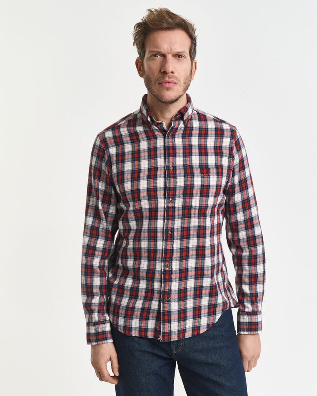 Camisa de flanela Windblown com padrão de xadrez regular fit