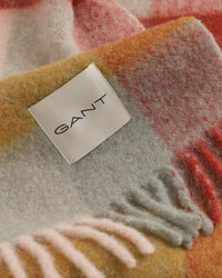 Cachecol em mistura de lã de alpaca com padrão de xadrez