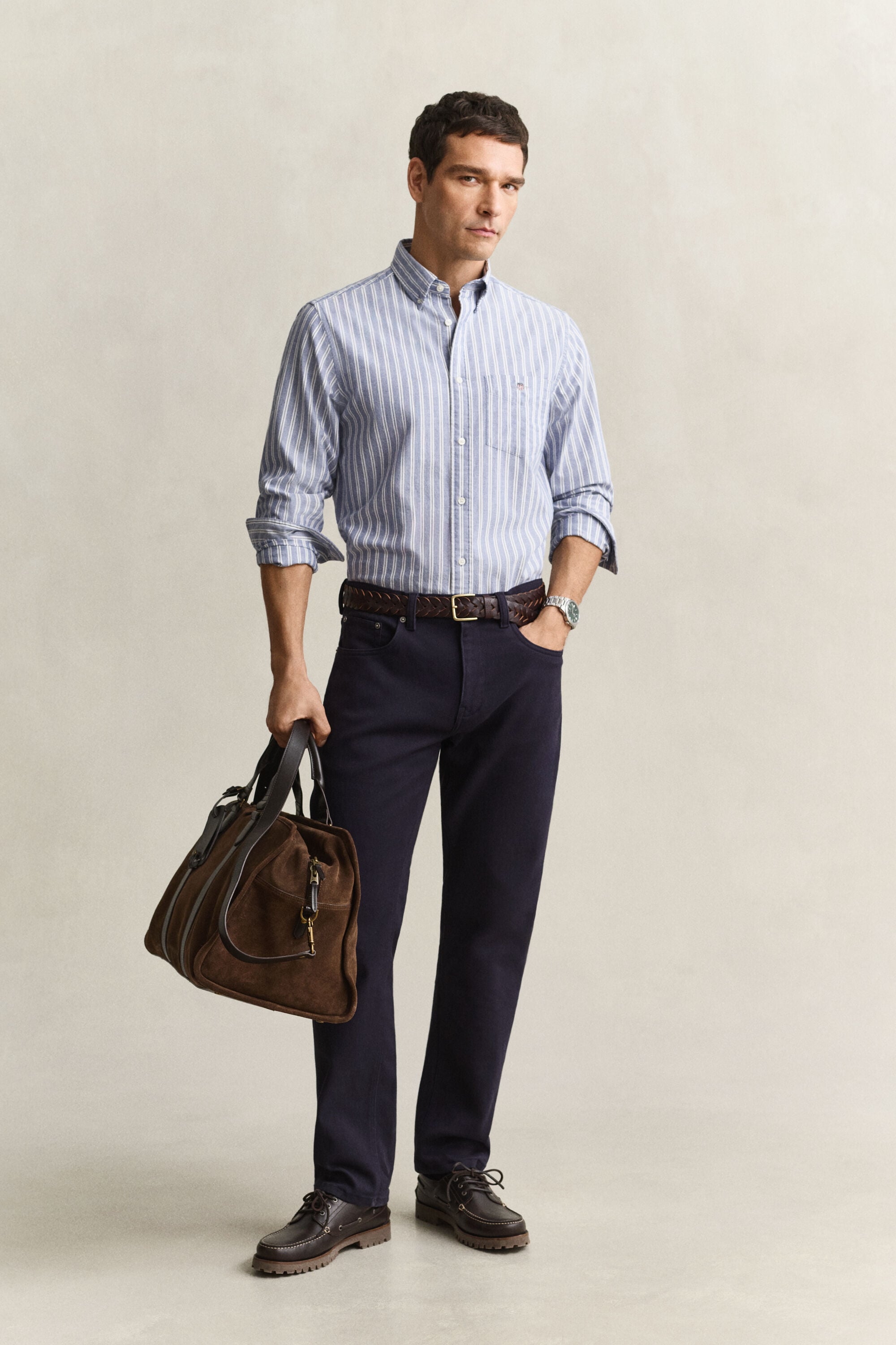 Camisa Oxford às riscas Classic